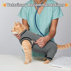 Premium cotton cat recovery suit alternative to cone of shame