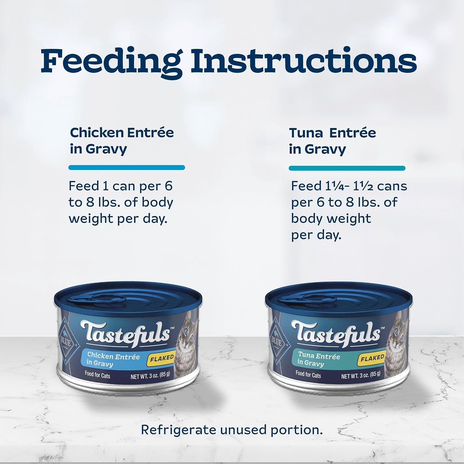 Blue Buffalo Tastefuls Wet Cat Food, Made with Natural Ingredients, Tuna and Chicken Flaked Entres in Gravy, 3oz Cans, 4-Count Variety Pack Trial Size - Image 10