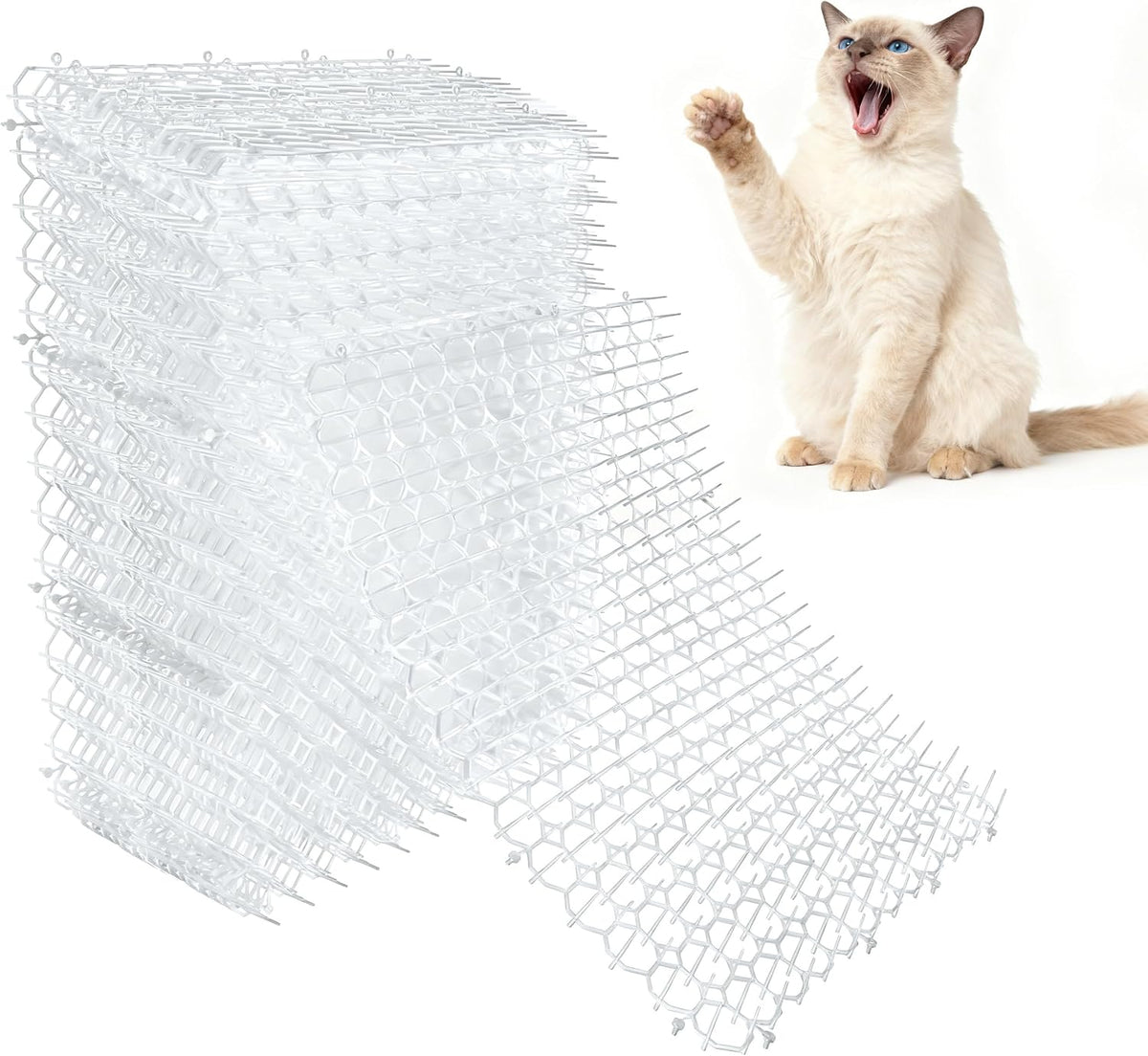 Clear Scat Mat for Cats 16 x 13 Inch, 10 Pack Transparent Cat Deterrent Mat with 1 Inch Spikes, Indoor Outdoor Pet Training Mat to Keep Cats Off Sofa, Counter & Garden - Image 9