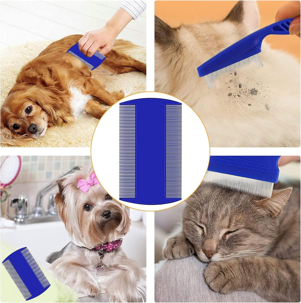 Ergonomic handle pet lice and tick removal tool kit