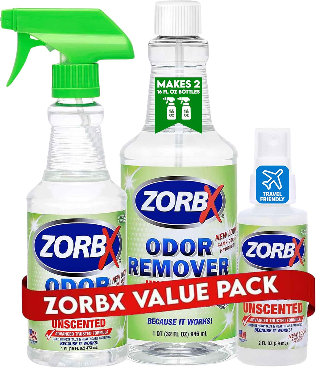 ZORBX Unscented Odor Eliminator Bundle: 16 Oz +7.5 Oz + 2 Oz - Hospital-Grade Odor Remover for Pet & Human Urine, Smoke & Strong Household Odors - Carpet, Upholstery, Mattress, Bathroom, Car & More - Image 9