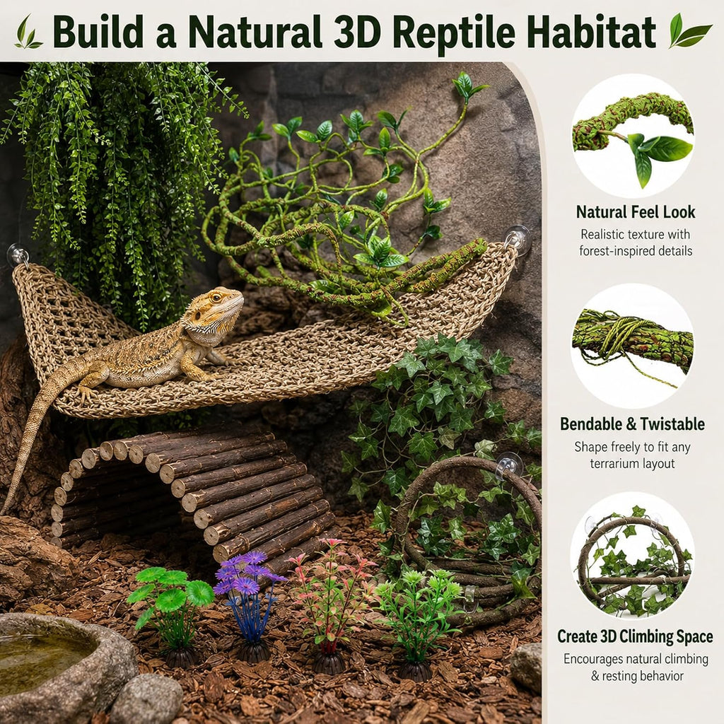 Runania bendable jungle vines with green leaves