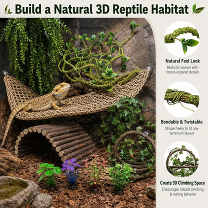 Artificial reptile tank plants for habitat decoration