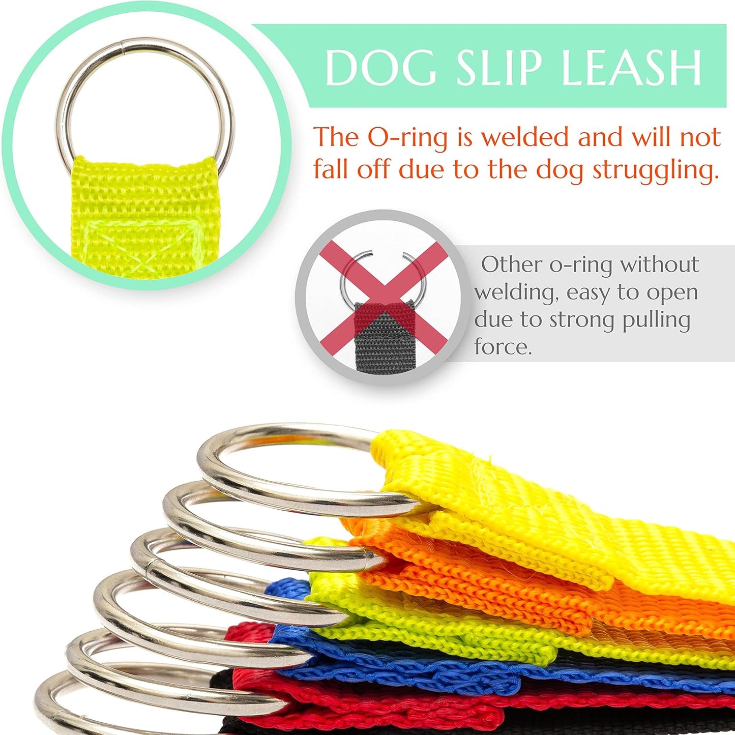 Six feet heavy duty training slip leads for dogs and cats