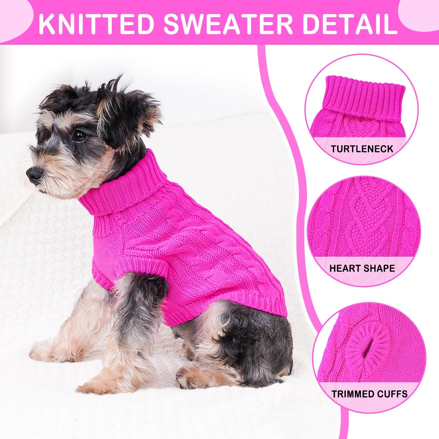 Puppishy solid stretchy pet cat outfit ribbed neck detail
