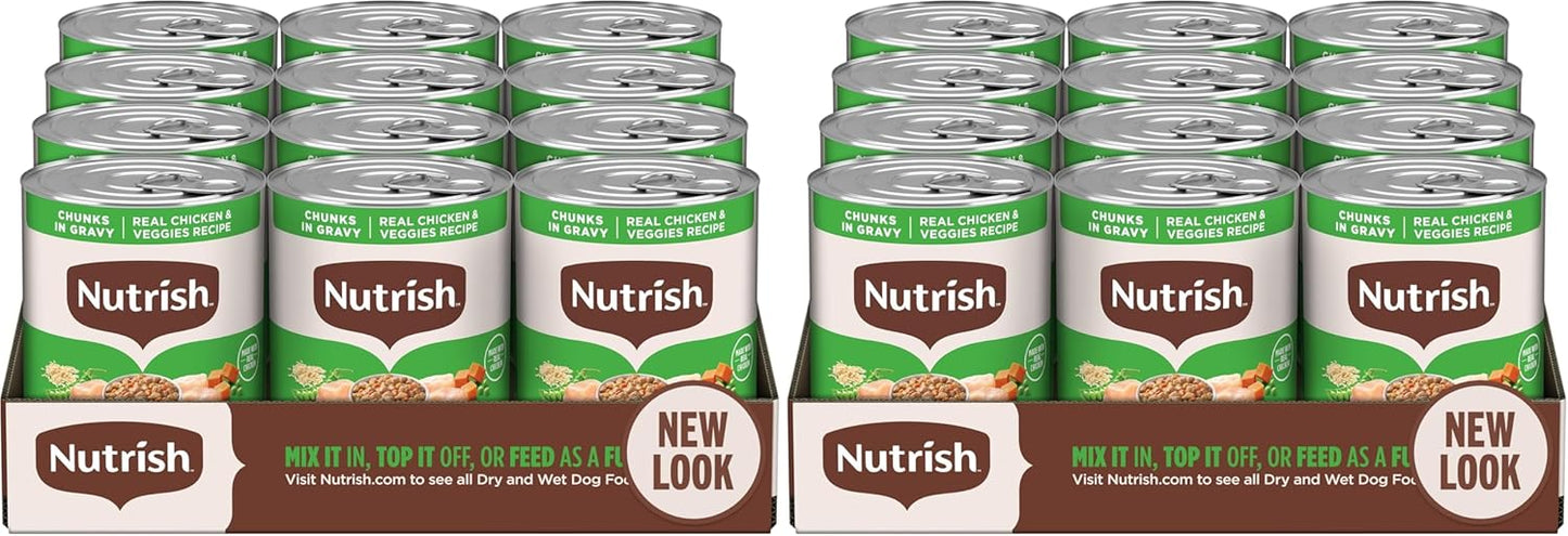 Nutrish Rachael Ray Wet Dog Food Chunks in Gravy Real Chicken & Veggies Recipe, 13 oz. Can, 12 Count - Image 14