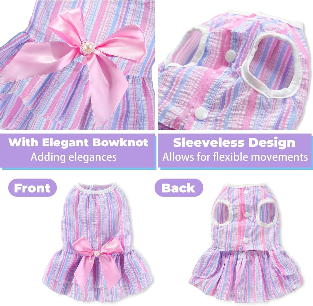 Close up view of the convenient chest snap closures on the lightweight pet dress