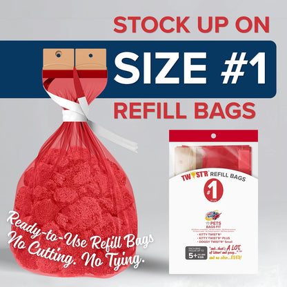Side profile of Red Rocket Kitty Twist R Plus litter pail