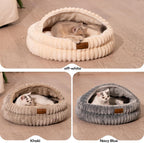 CHEERPALS Cat Cave Bed for Indoor Cats, Washable Covered Cat Bed Hooded Kitty Bed Soft Fluffy Pet Bed for Puppy and Small Dog(White) - Image 9