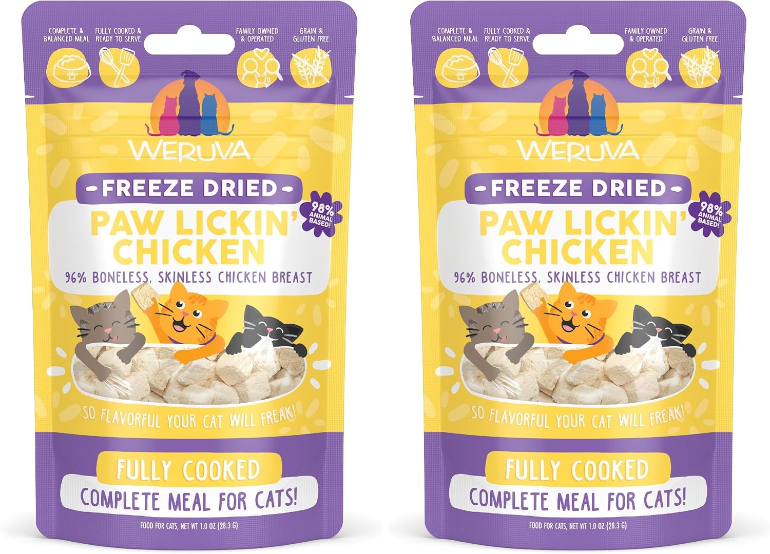 Weruva Cat Freeze Dried, Paw Lickin' Chicken with Chicken Breast, 1oz Bag - Image 15