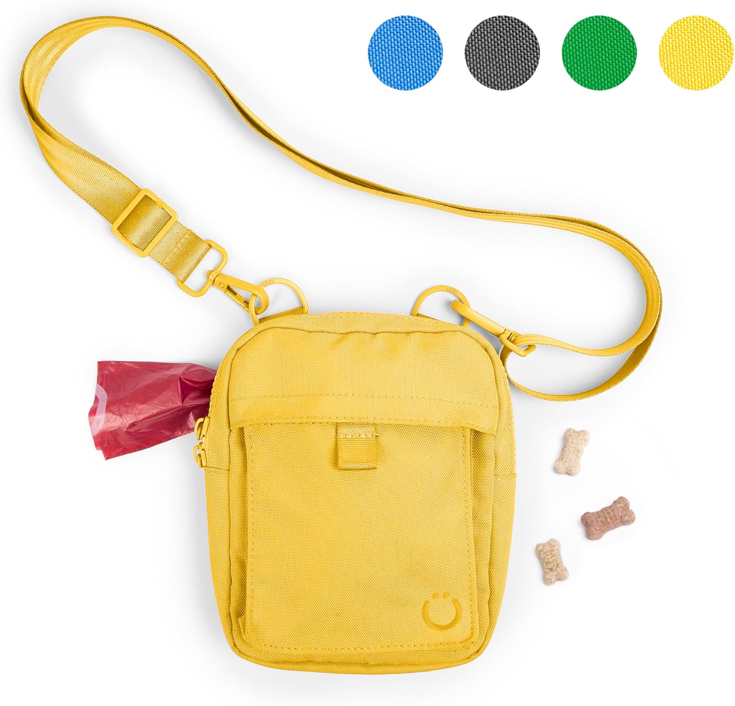 Packaging view of the authentic imported Ubbi blue dog treat bag for modern pet parents