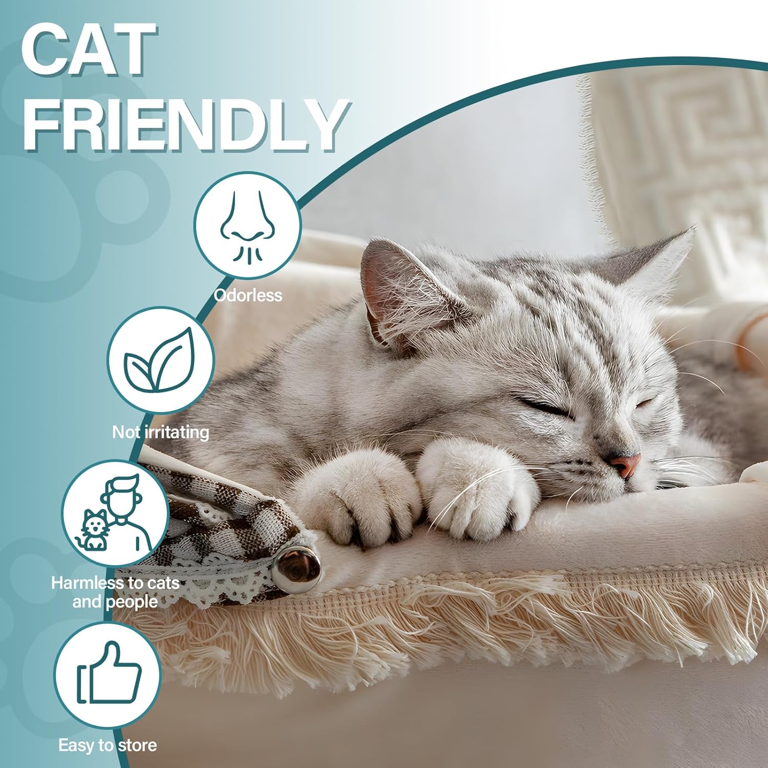 Close up view of the universal fit cat pheromone calming vial for multi cat households