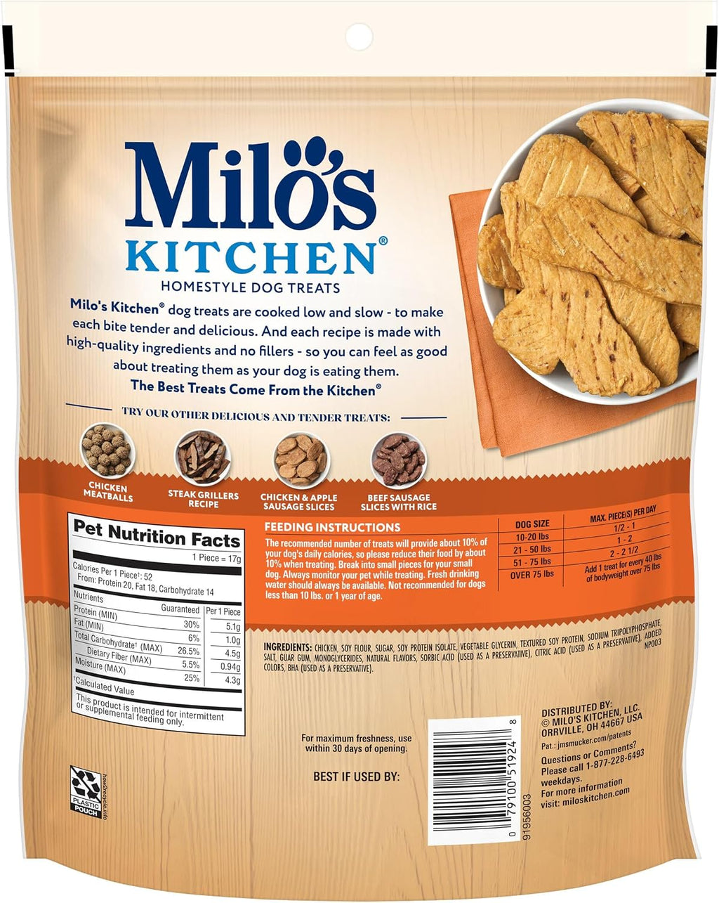 Premium Milo's Kitchen dog treats packaging design