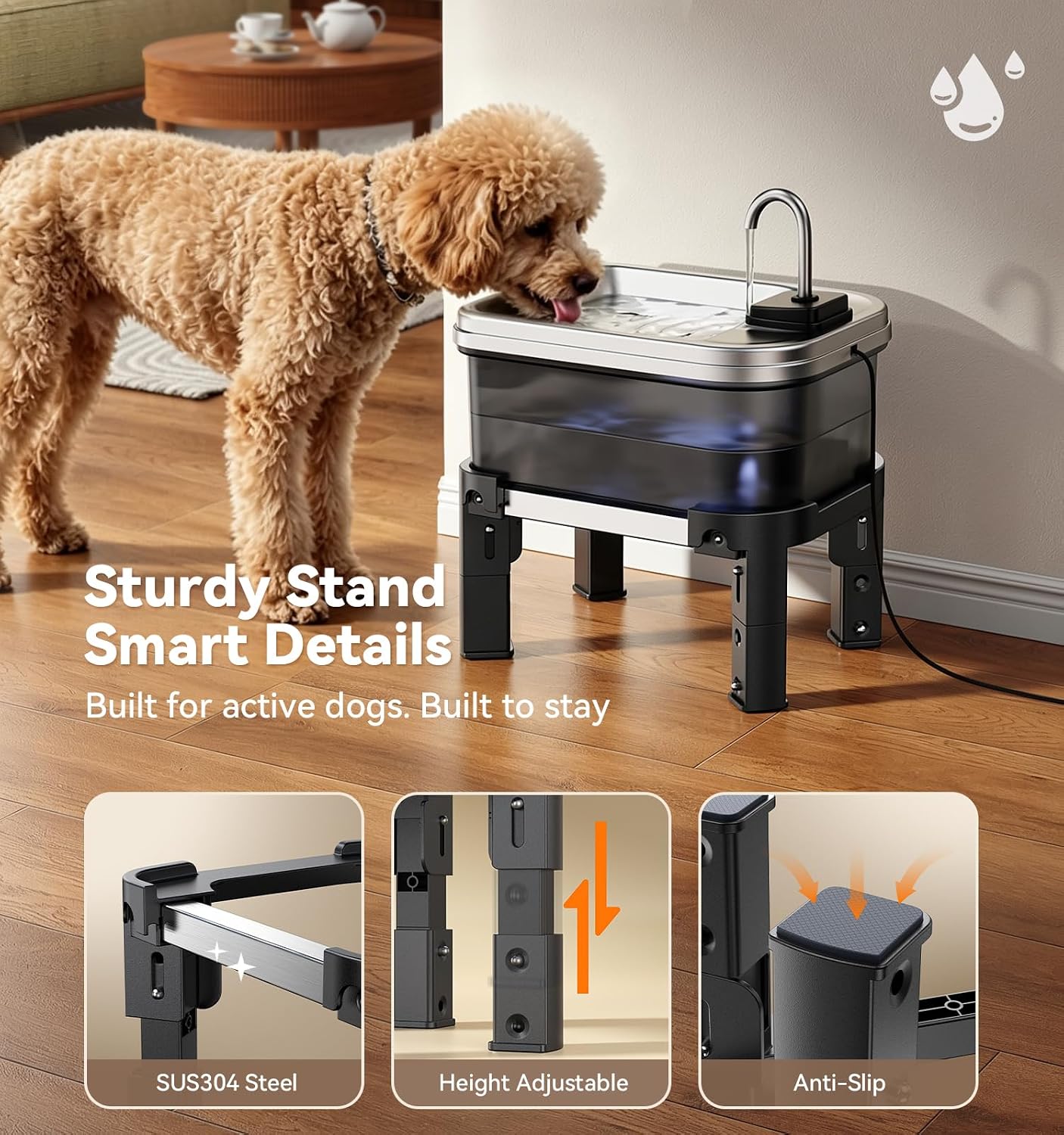FeelNeedy pet water fountain in home setting