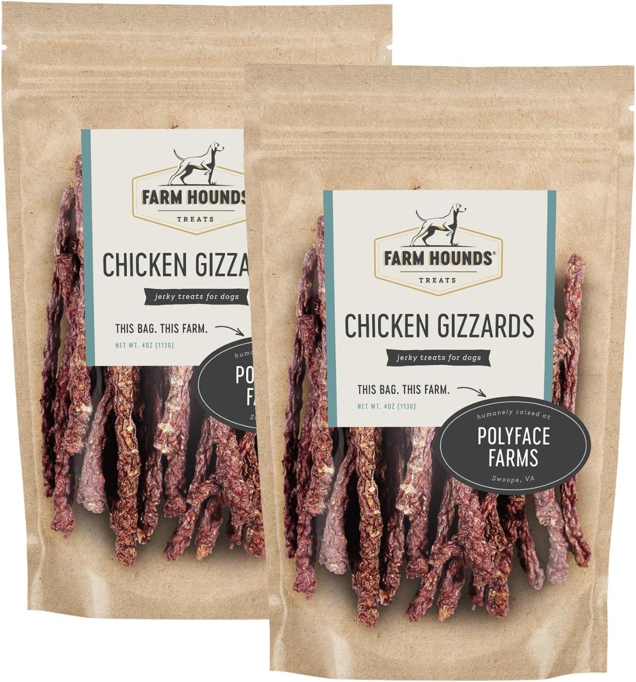 Premium USA imported duck gizzard jerky label detail