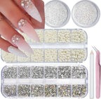 Votacos 4 boxes flatback rhinestones and pearls front view nail art kit