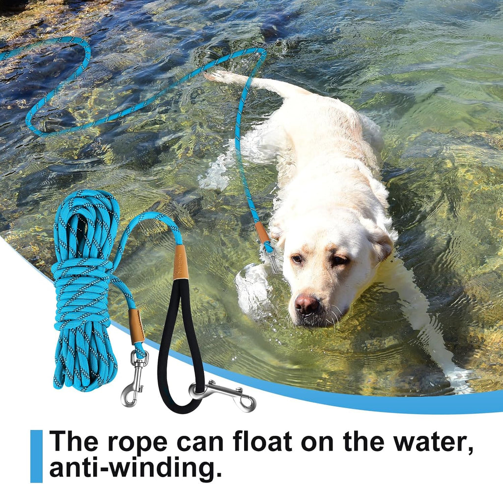 Lynxking 30ft dog tracking line laid out for outdoor recall training