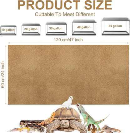 Haull reptile cage mat coffee colored tech fiber substrate texture close up.