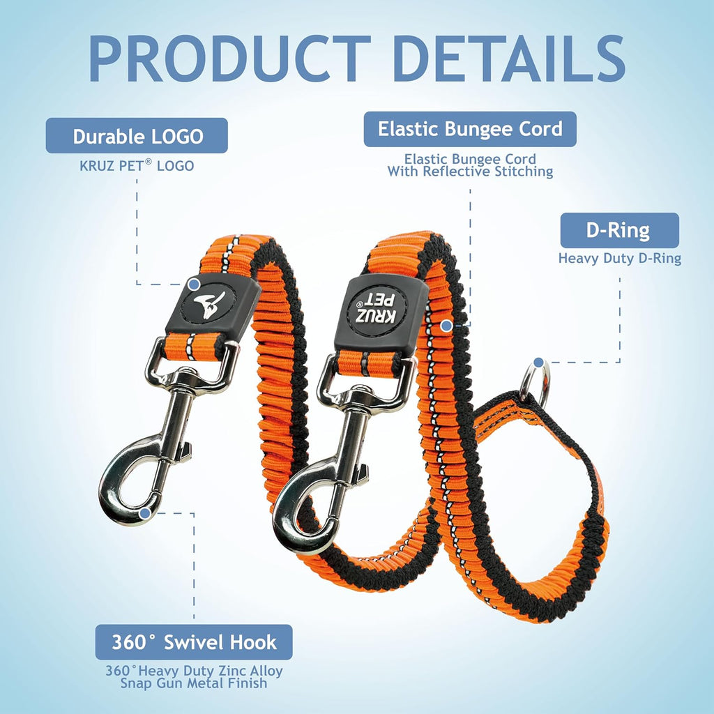Kruz Pet dual dog walker splitter showcasing the heavy duty zinc alloy swivel hook