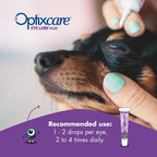 OptixCare imported USA pet eye lubricating gel side view with product safety seals.