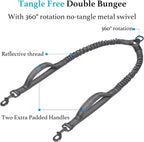 iYoPets double dog leash close up of the two padded traffic handles for close control