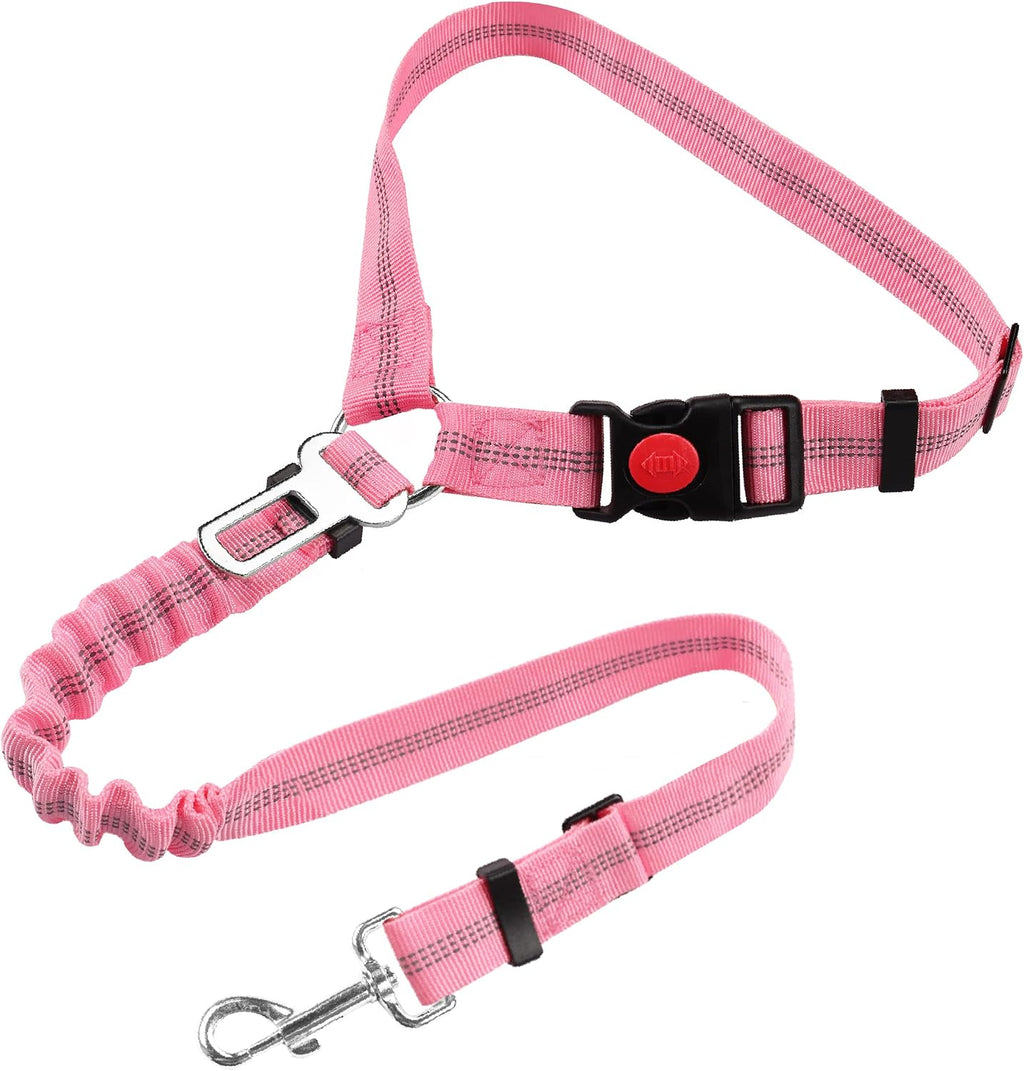 Yaodhaod dog seat belt harness secured on a car seat