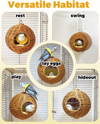 Chewproof Steel Frame Bird Nest for Cage, Washable Small Bed Hammock - Image 6