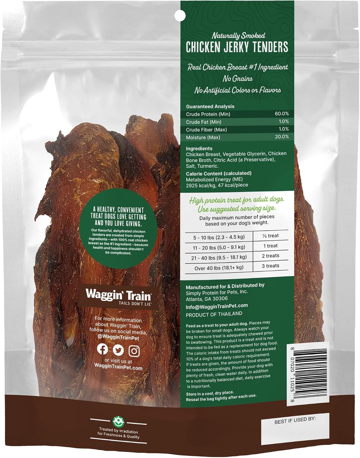 Waggin' Train chicken jerky tenders with bone broth and turmeric packaging