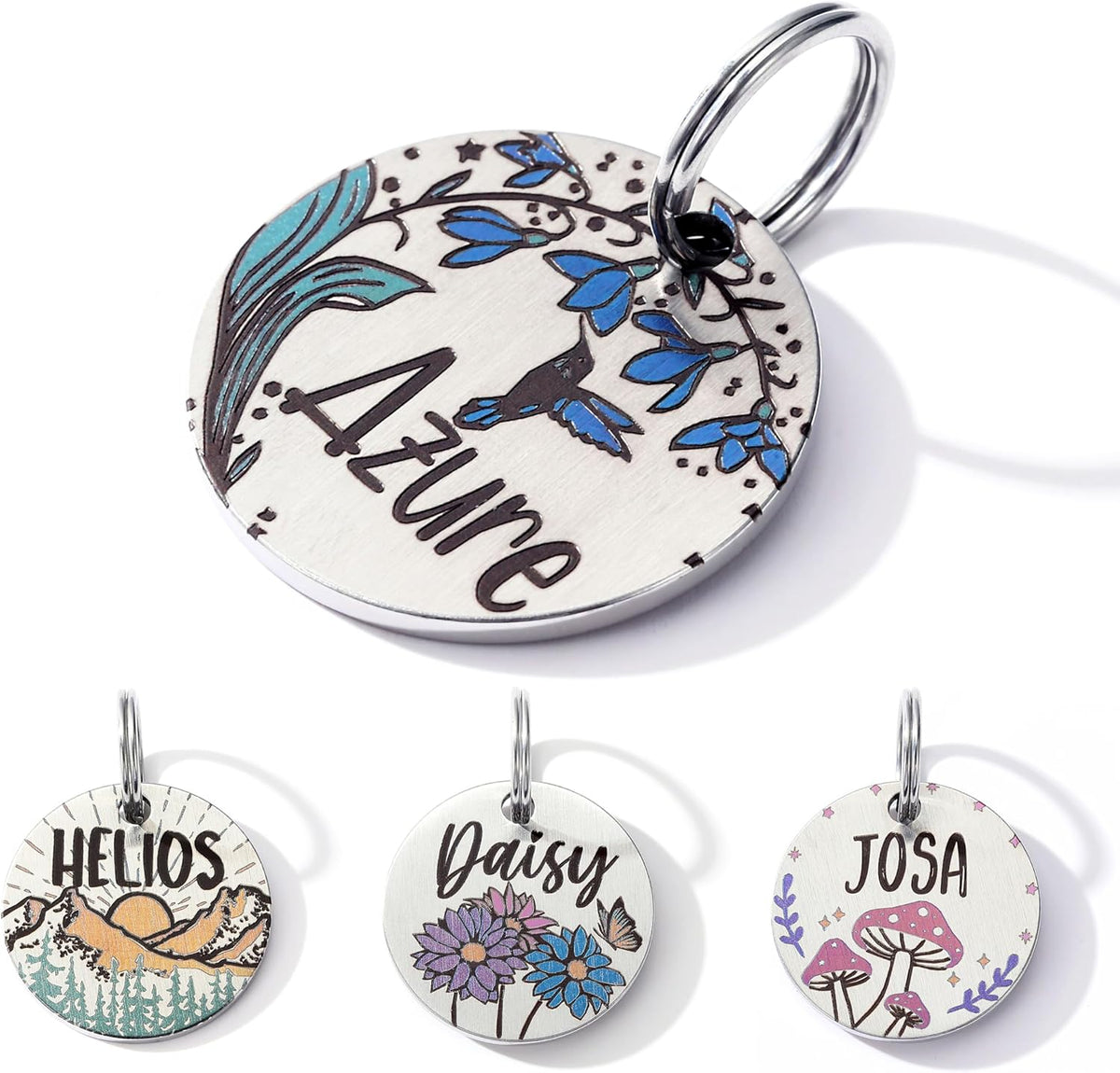 Colorful Dog Tags Personalized, Engraved Dog Tags with Colored Printing for Pets, Customizable Cat Collar Holder Tag (Cactus) - Image 10