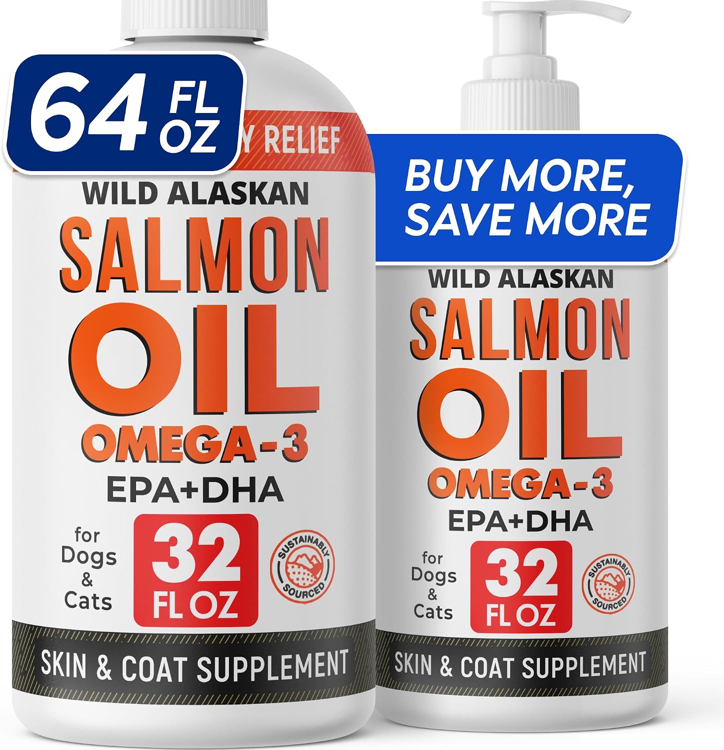 StrellaLab 32 OZ Salmon Oil for Dogs - Omega 3 for Dogs & Cats, Itch & Allergy Relief, Wild Alaskan Salmon Oil for Skin & Coat, Fish Oil Liquid, Shedding Health Support EPA & DHA Fatty Acids - Image 11