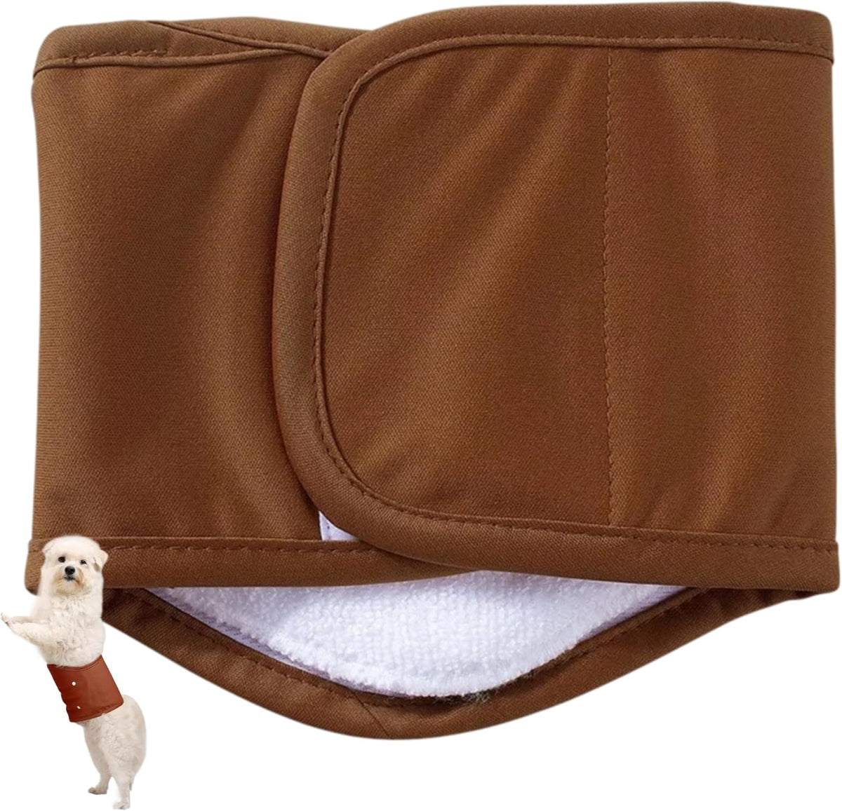 KUTKUT detachable male dog diaper belly band front view on medium pet