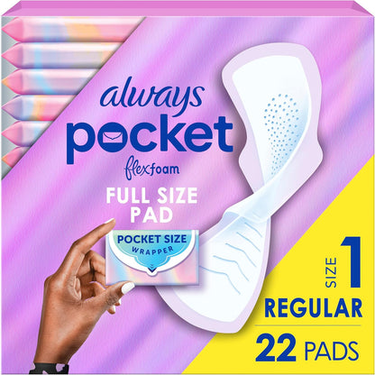 Always Pocket Flexfoam Size 1 Regular pads front packaging view