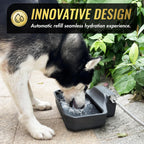 Ficuswin rust proof dog water bowl dispenser side view with hose attached