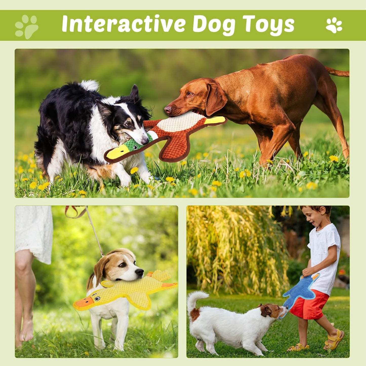Three pack of cute pet chew toys without any stuffing filling