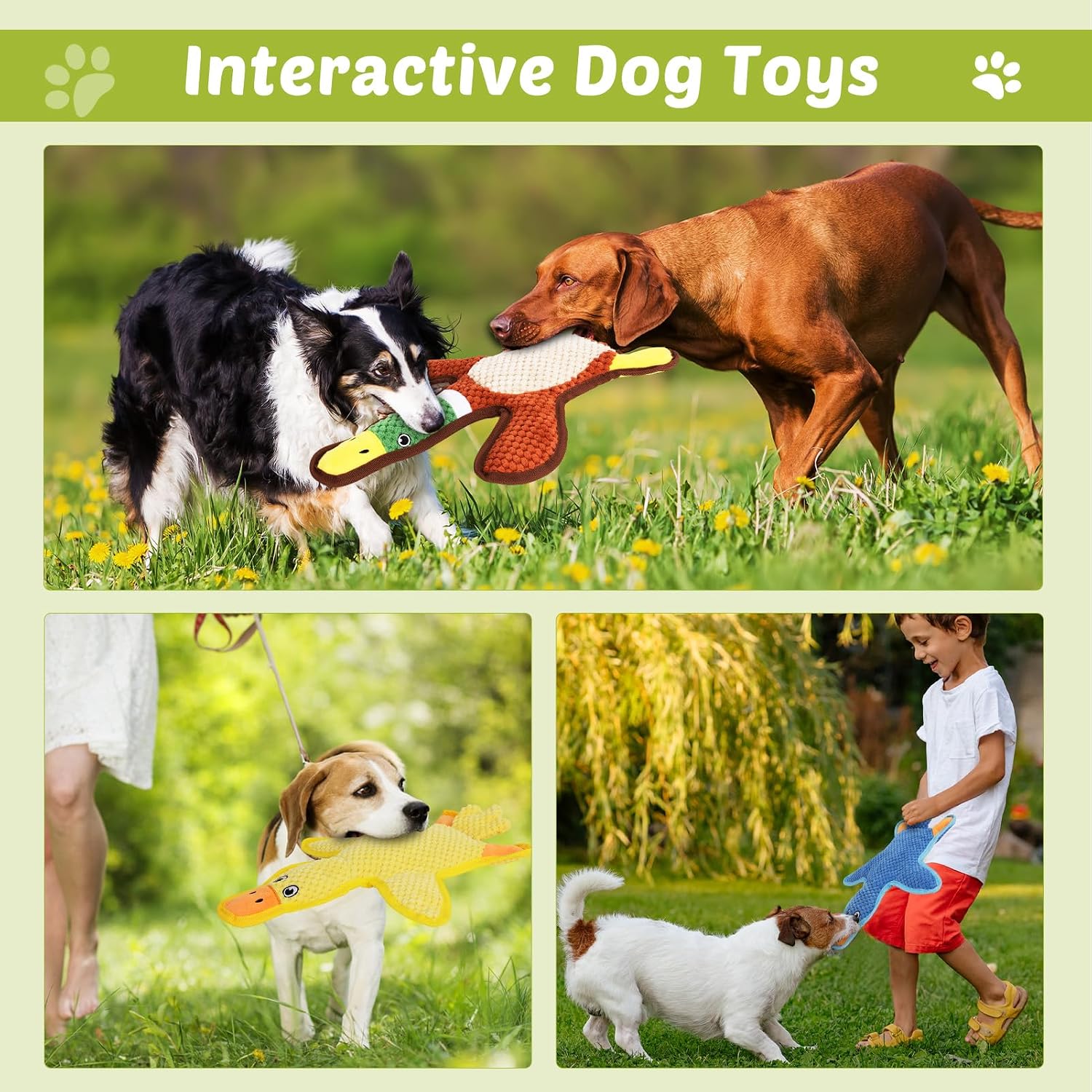 Three pack of cute pet chew toys without any stuffing filling