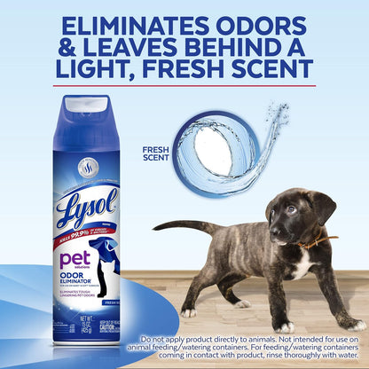 Lysol Pet Odor Eliminator back label showing instructions