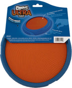 Side angle view of Chuckit! Ultra Flight frisbee showing rubber rim