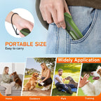 Compact green ultrasonic deterrent device for outdoor dog training