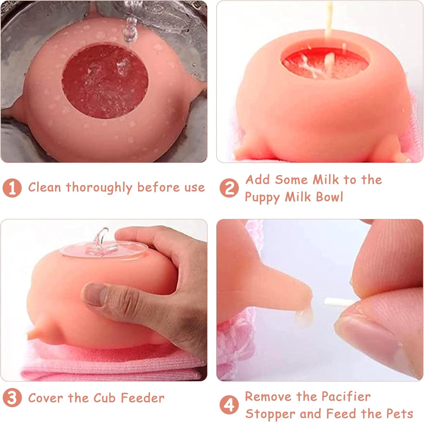 Top view of the pink ZALBYUY multi-puppy feeding bowl showing the 200 millilitre capacity reservoir