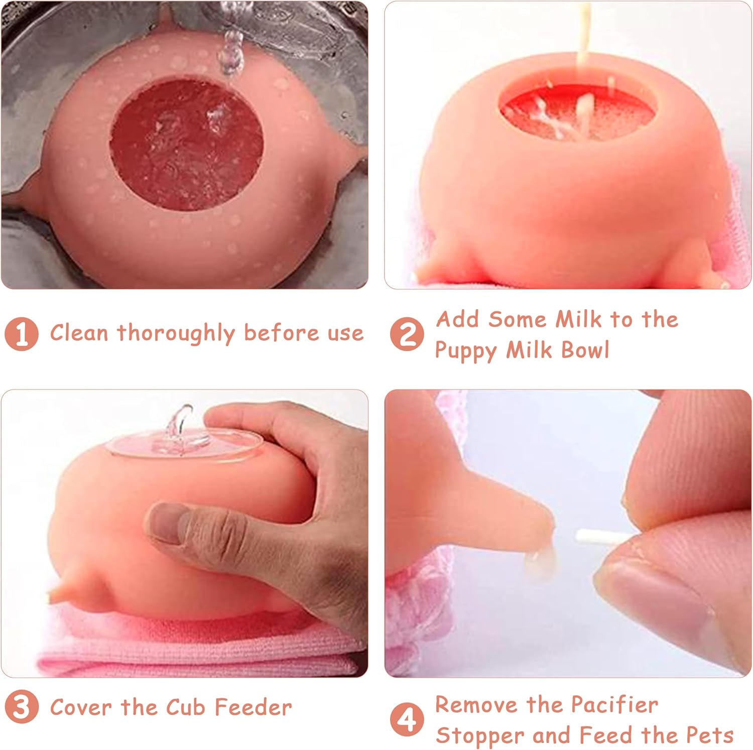 Top view of the pink ZALBYUY multi-puppy feeding bowl showing the 200 millilitre capacity reservoir