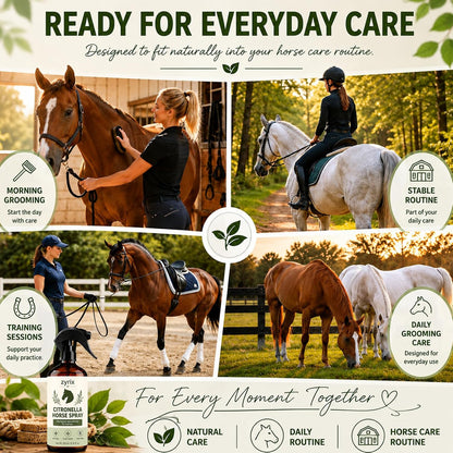 Side profile of Zyrix horse grooming spray packaging.