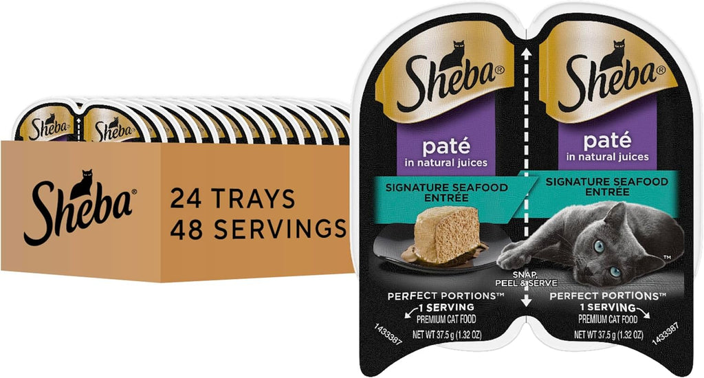 Sheba Perfect Portions Wet Cat Food Pate Sustainable Salmon Entree, 2.6 oz. Twin-Pack Trays, Cat Food Wet Recipe (24 Count, 48 Servings) - Image 12