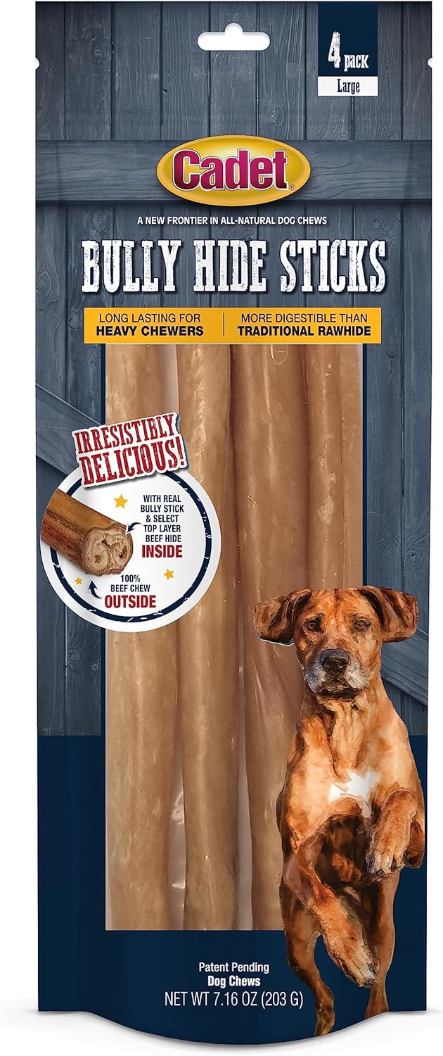Cadet Bully Hide Sticks for Large Dogs - All-Natural Beef Pizzle, High Protein, Low Fat, Long-Lasting, Grain & Rawhide-Free Dog Chews for Aggressive Chewers, Large (8 Count) - Image 15
