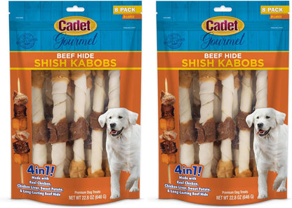 Cadet Gourmet Shish Kabob Dog Chews for Large Breeds, Rawhide Treats For Dogs with Chicken and Sweet Potato, Healthy & Natural Beef Hide, 10-Inch Sticks, 4 Count (Pack of 1) - Image 11