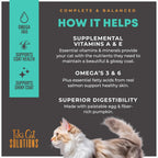 Side angle view of individual two point four ounce wet cat food sachet