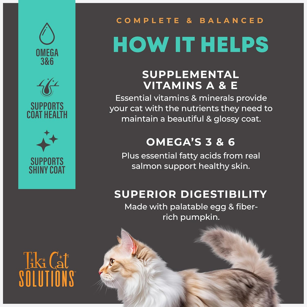 Side angle view of individual two point four ounce wet cat food sachet