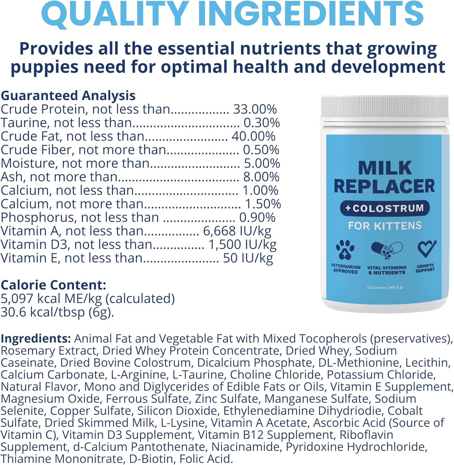 Premium goat milk base kitten formula powder by Under the Weather for pet health
