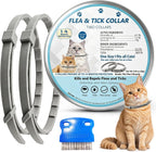 Flea Collar for Cats, 2 Pack Collar for Cats, Offers 12 Months Protection, Waterproof, Adjustable, One Size Fits All Cat, Light Blue - Image 1