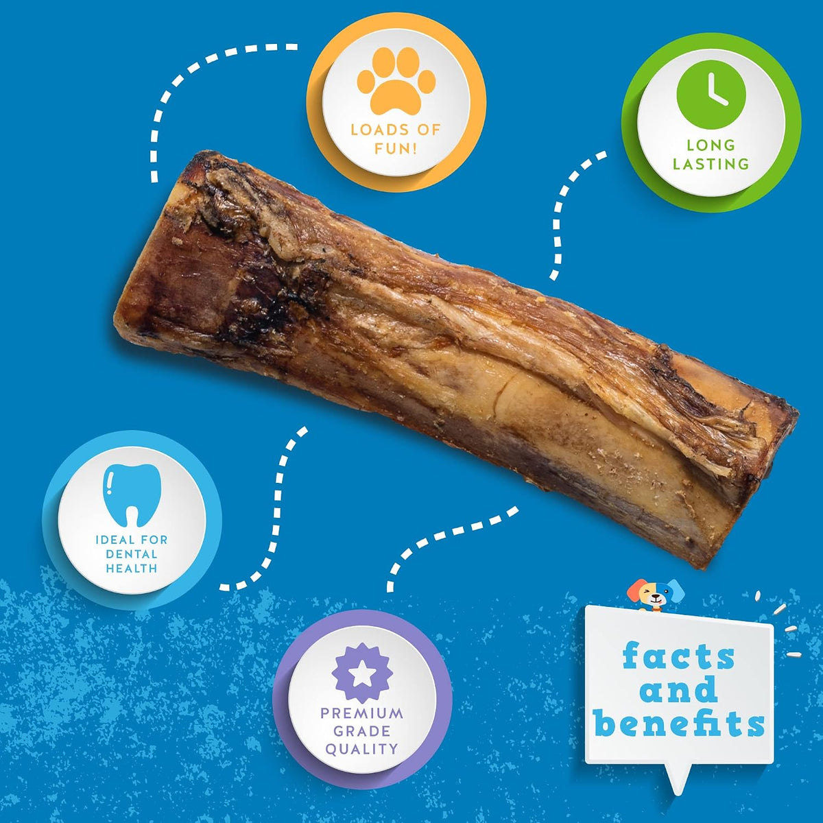 Grass fed beef marrow dog treat 6 inch