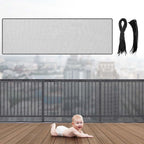 Hosuly banister guard balcony safety netting front view installed on stairway railing